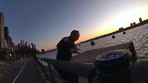 Policeman jumps into chilly Hudson River to rescue woman