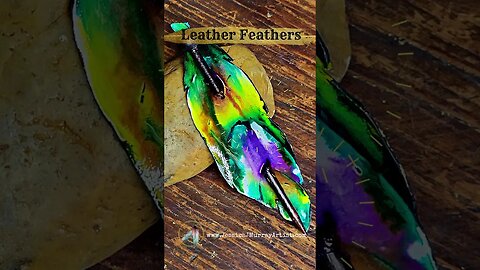 PURPLE AND LIME, 5 inch, leather feather hair #genuineleather #leatheraccessories