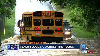 Flash flooding across the region