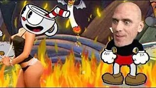 Cute Asian Chick and a Bald Loser Play Cuphead