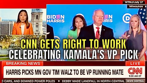 Kamala picks Gov. Tim Walz as VP Running Mate, and CNN INSTANTLY GUSHES over her Decision 🤦‍♂️