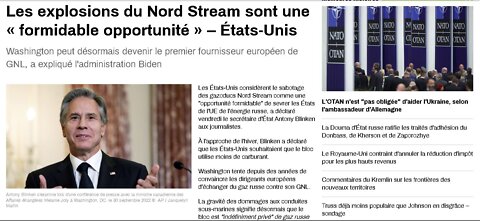 Les US avouent à demi-mots le sabotage des Nord Stream