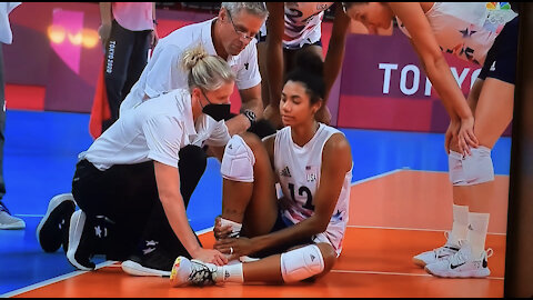 TSVN120 7.2021 Jordan Thompson Suffers Injury at 2021 Tokyo Olympics Women’s Indoor Volleyball