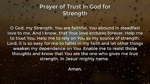 Prayer of Trust in God for Strength