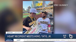 Heart transplant recipient meets Padres' Tatis Jr.