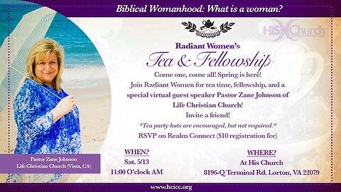 His Church Radiant Women’s Fellowship with guest speaker, Pastor Zane Johnson