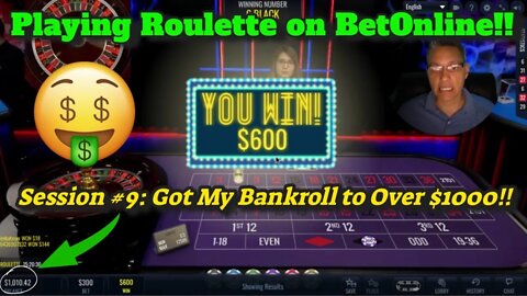 Roulette Online Session #9 on BetOnline: Betting on Red and Black Colors! My Bankroll Is Over $1000!