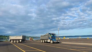 Trucking down on the docks at the port of Everett.