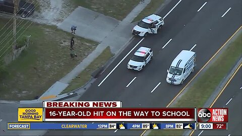 16-year-old boy hit by truck after darting across road while walking to school in Pasco County