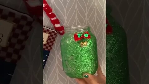 Christmas glass jar decoration 💜DIY💜