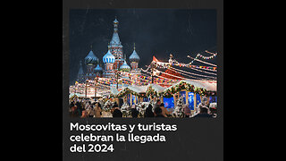 Miles de moscovitas y turistas celebran el 2024 en el centro de la ciudad