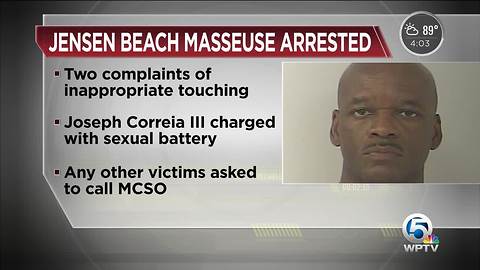 Massage therapist in Jensen Beach accused of inappropriate touching some customers