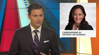 Kamala Harris campaigning in Detroit on Sunday