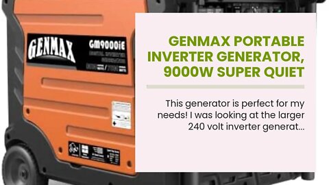 GENMAX Portable Inverter Generator, 9000W Super Quiet Gas Propane Powered Engine with Parallel...