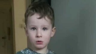 Boy's confused by mom's poop prank