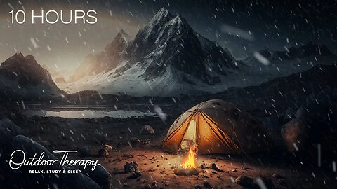 Relaxing Blizzard Fantasy in a Cozy Tent by the Fire for Sleeping | Howling Wind & Blowing Snow