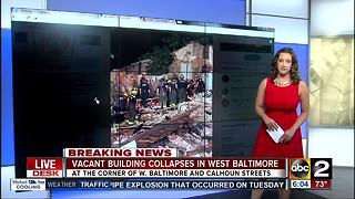 Vacant building collapses in west Baltimore