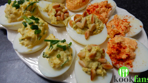 Gevulde eieren op drie manieren - Deviled eggs 3 ways