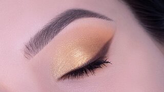 Soft Glam Golden Eye Look With Brown Eyeliner