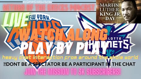 🔴LIVE KNICKS VS HORNETS MLK DAY WATCHALONG AND PLAYBYPLAY