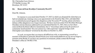 I am no longer a member of Brooklyn Community Board 8. I got terminated because of my conduct 10/19