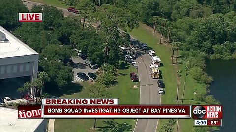 Bomb squad investigating object at Bay Pines VA