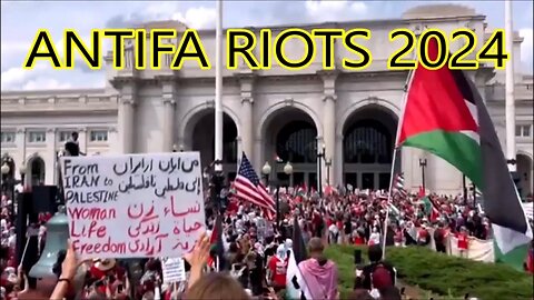 ANTIFA RIOTS 2024 taking down our American flag & fighting with Police