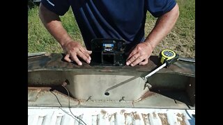 Welding a trailer hitch on the Ford