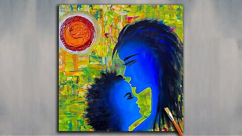 Mother Child Love / Abstract Art / Acrylic Painting for Beginners