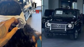 Blueface Surprises "BM" Jaidyn Alexis With A Mercedes G Wagon! 🚙