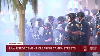 Law enforcement clear Tampa streets amid protests