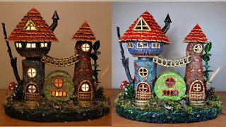 DIY Fairy Tower Using Assorted Containers | Fairy House