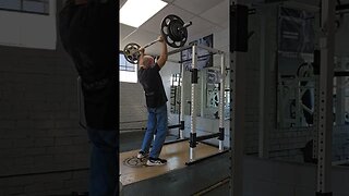 215lbs Military Press for a few reps, Crazy old man