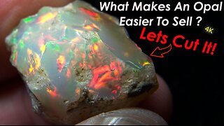 What makes opal Easier to sell? Cutting a HUGE OPAL Cutter stunned left in shock during session.