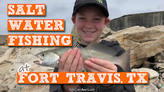 S2:E10 Saltwater Fishing at Fort Travis, TX | Kids Outdoors
