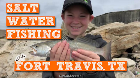 S2:E10 Saltwater Fishing at Fort Travis, TX | Kids Outdoors