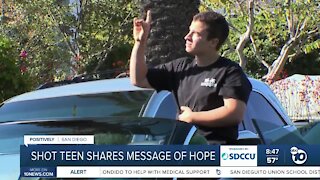 Shot teen shares message of hope