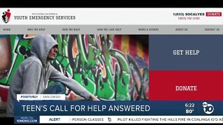 Teen's call for help answered