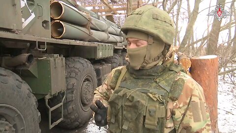 Calculations of the Tornado-S MLRS destroy enemy positions and equipment
