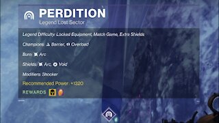 Destiny 2 Legend Lost Sector: Perdition 12-22-21
