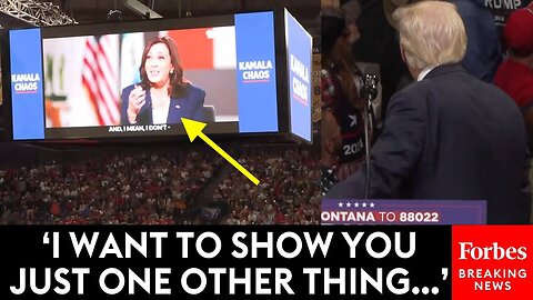 Trump Plays Viral Gaffe Supercut Of Kamala Harris On The Jumbotron At Montana Campaign Rally