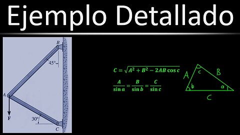 [Práctica] (Ej. 9) Descomposición de una Fuerza a lo Largo de una Estructura | Estática