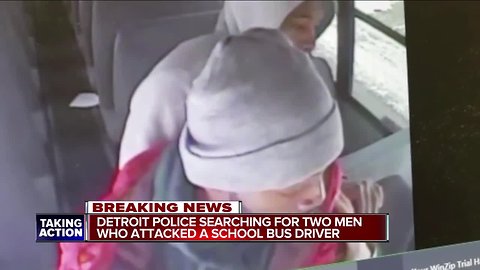 Detroit police searching for 2 men who attacked a school bus driver