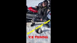 mancing ikan monster pakai tangan || ice fishing