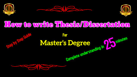 How to Write Thesis / Dissertation
