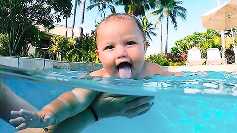 Funniest Moment Go Swimming Of Baby - Funny Baby Videos