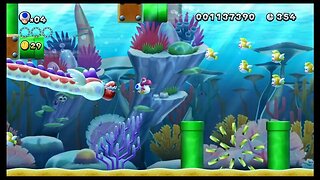 New Super Mario Bros. U Deluxe | Episode 22 - Sparkling Waters-5 - Dragoneel's Undersea Grotto