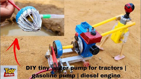 DIY tiny water pump for tractors | gasoline pump | diesel engine