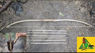 PRIMITIVE SURVIVAL, Expedient Stone-age Bow, Arrows & Quiver