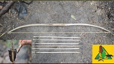 PRIMITIVE SURVIVAL, Expedient Stone-age Bow, Arrows & Quiver